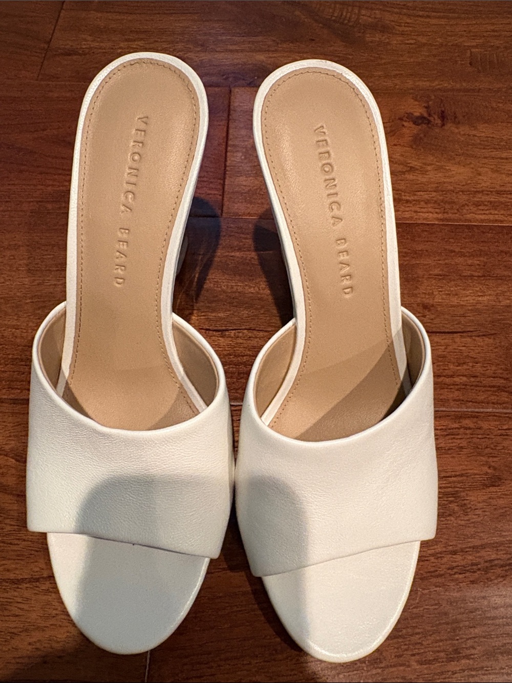 Veronica Beard White/Cream Slip-On Slide Mules